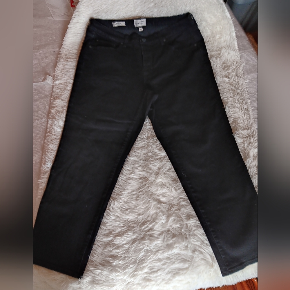 Universal Thread Black Mid Rise Slim Jeans,#17r , 80s Black Color